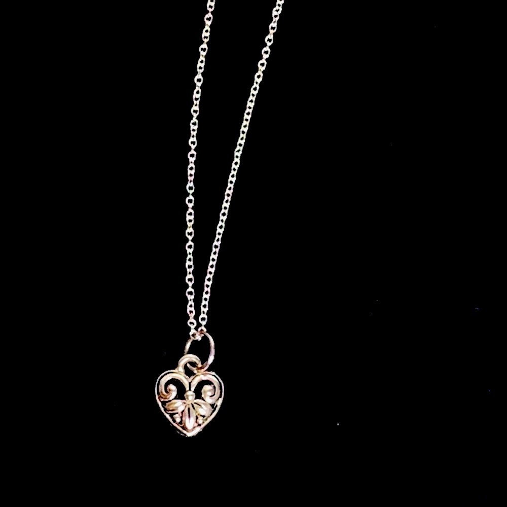 HEART NECKLACE (SILVER TONE)
